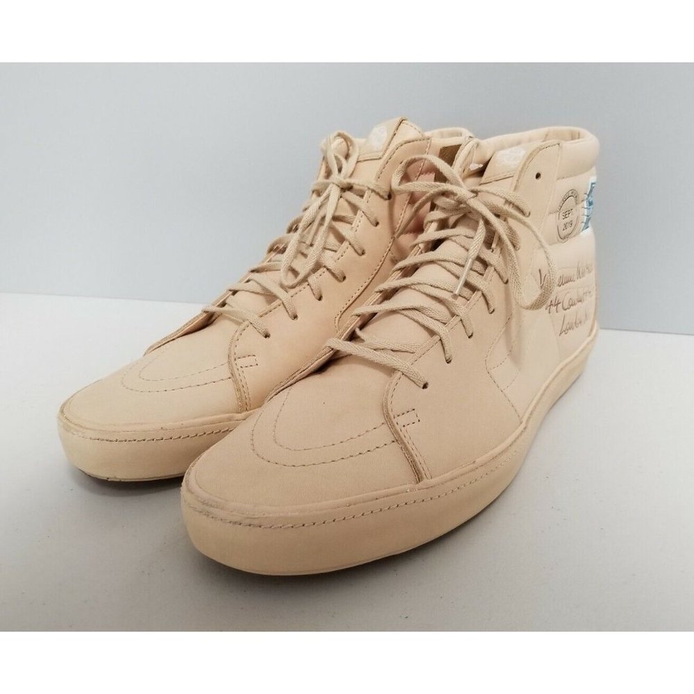 Vans Vivienne Westwood SK8 Hi Top Tan Leather Sneakers Mens Size 13 47 New - Picture 2 of 6